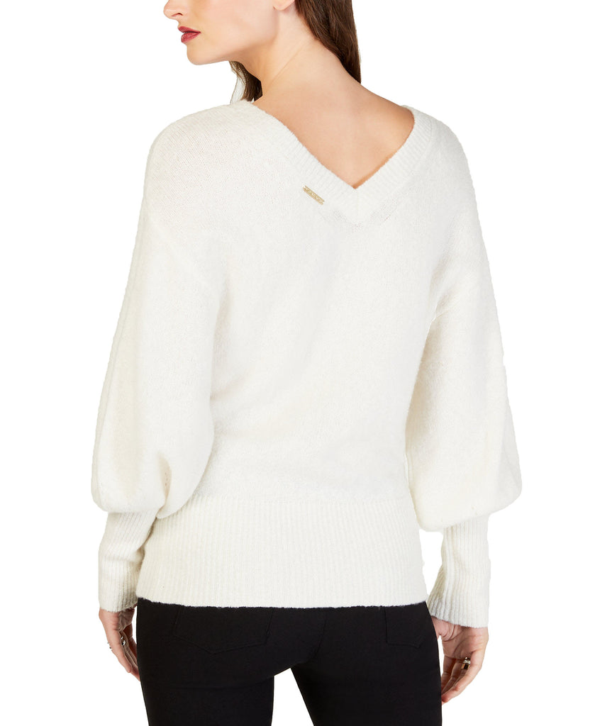 MICHAEL Michael Kors Women Bishop Sleeve Banded Hem Sweater