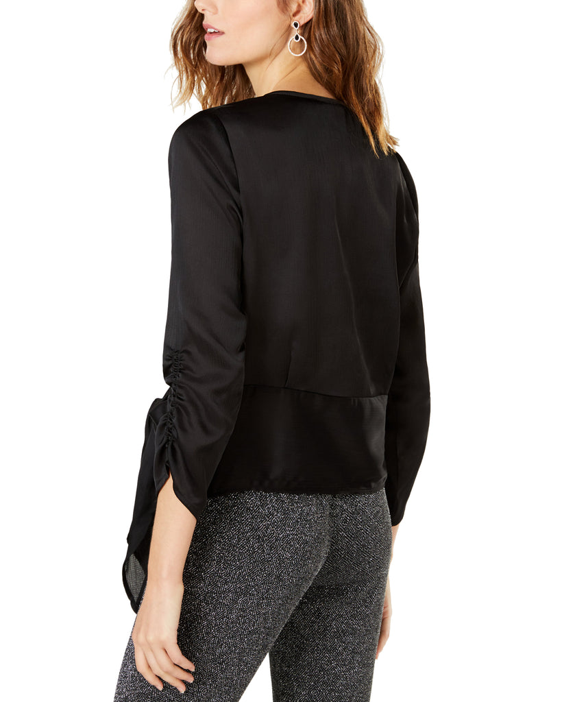 INC International Concepts Women Velvet Wrap Top