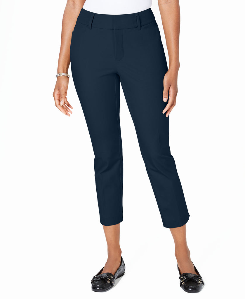 Charter Club Women Petite Newport Tummy Control Cropped Pants Intrepid Blue