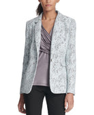 DKNY Women Bonded Lace One Button Jacket Skyline Blue Sky