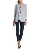 DKNY Women One Button Jacket With Striped Cuffs