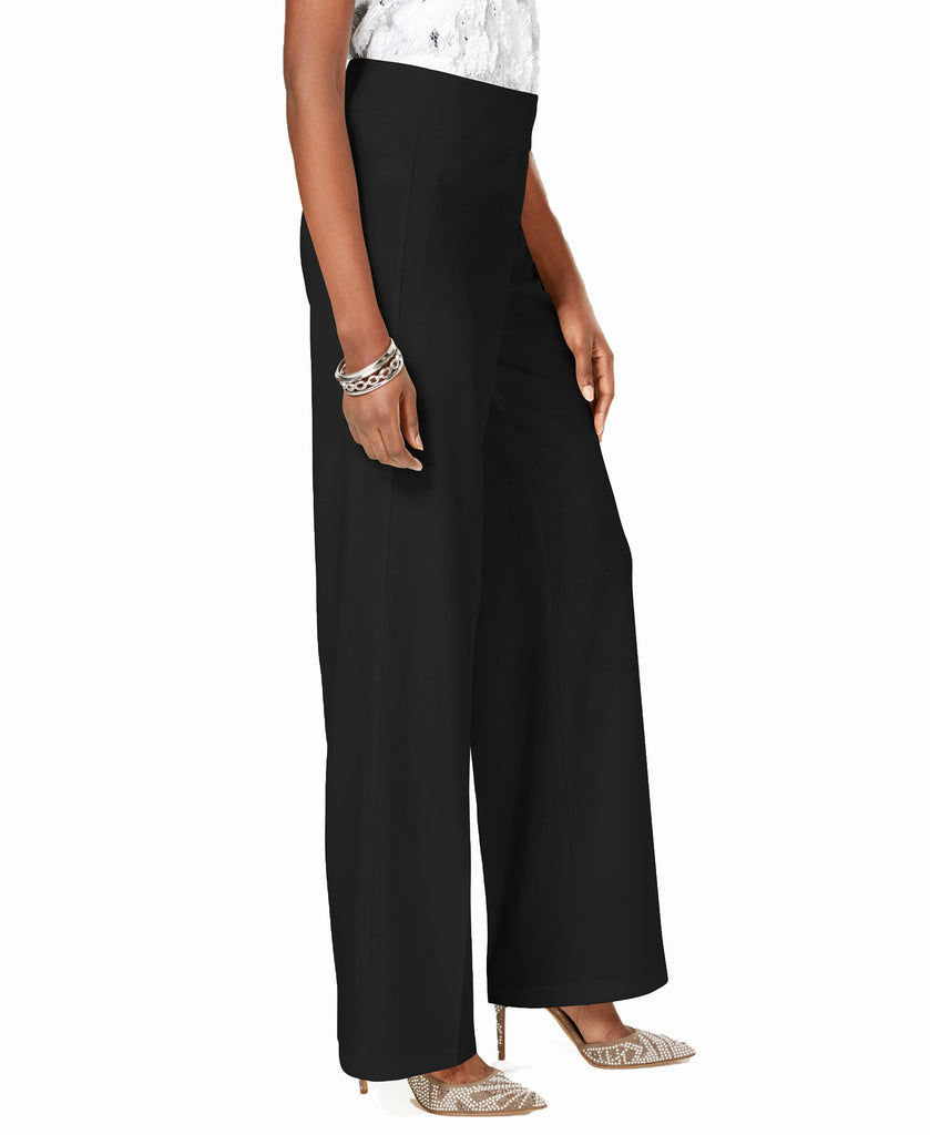 INC International Concepts Women Wide Leg Crêpe Side Zip High Waist Pants