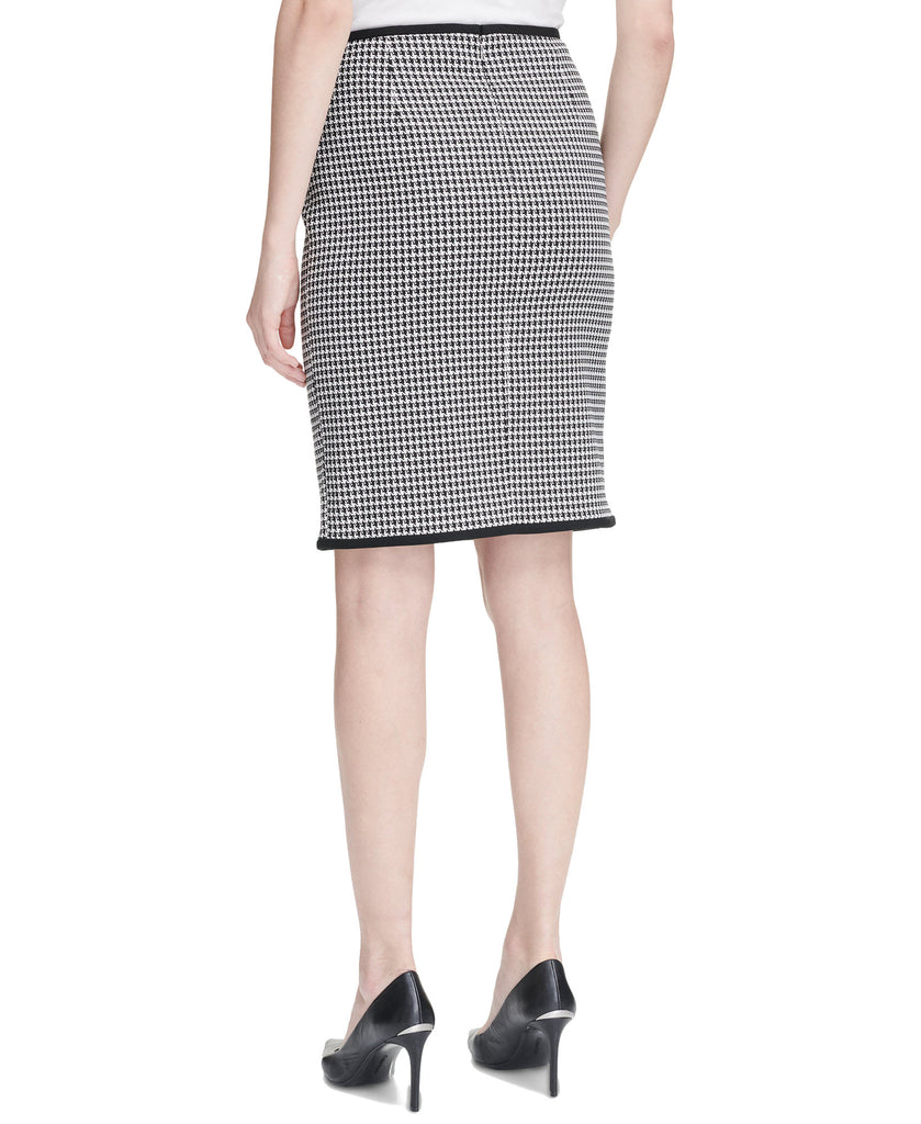 Calvin Klein Women Petite Houndstooth Pencil Skirt