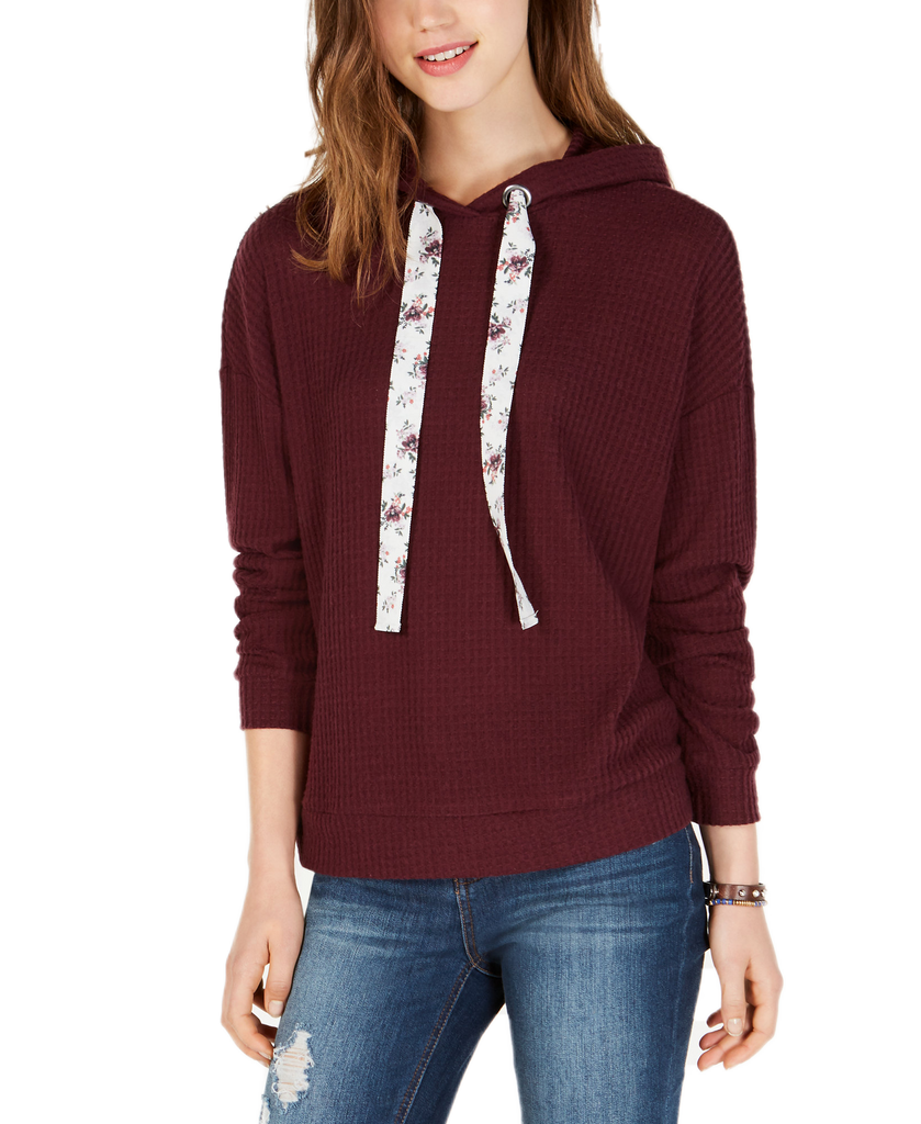 Ultra Flirt Waffle Knit Hoodie Winetasting