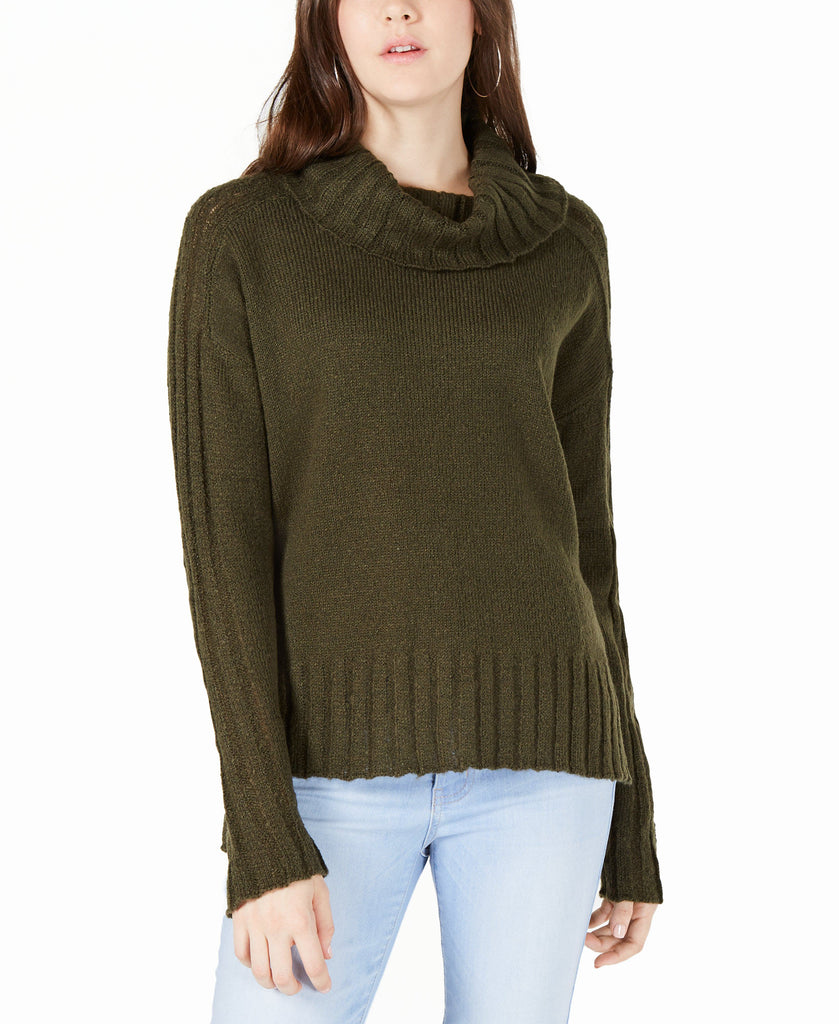 Hooked Up by IOT Drop Shoulder Sweater Olive