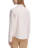 DKNY Women Long Sleeve Striped Button Up Shirt