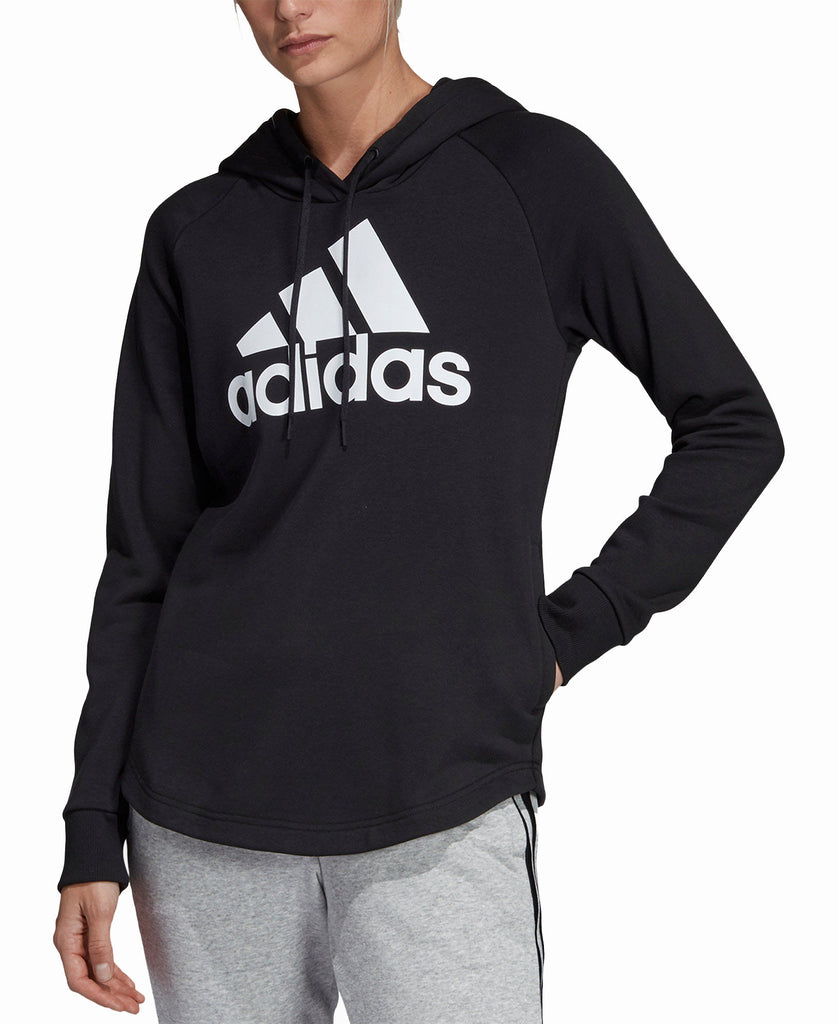 adidas Women Must Have French Terry Logo Hoodie Black White