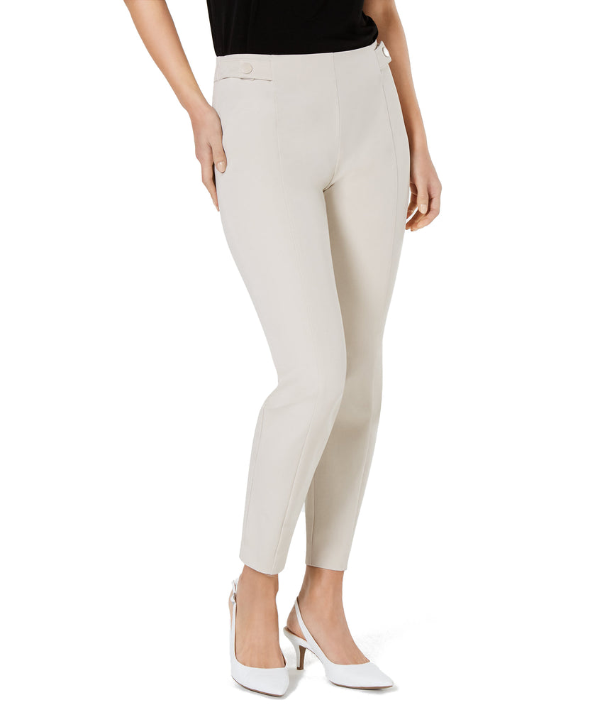 Alfani Women Snap Hardware Pull On Skinny Pants Polished Beige