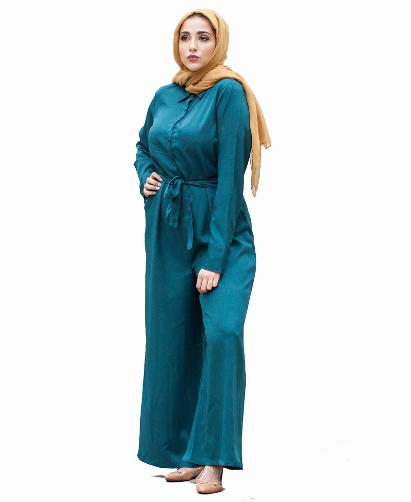 Verona Collection Women Wide Leg Modest Jumpsuit