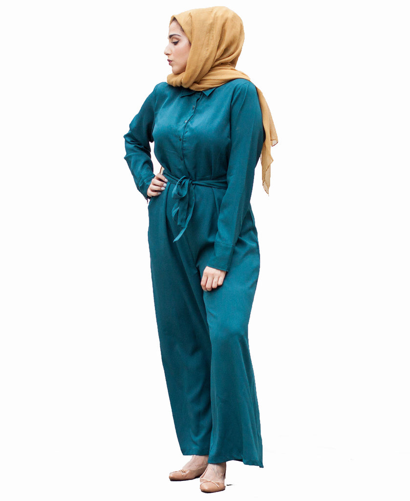 Verona Collection Women Wide Leg Modest Jumpsuit