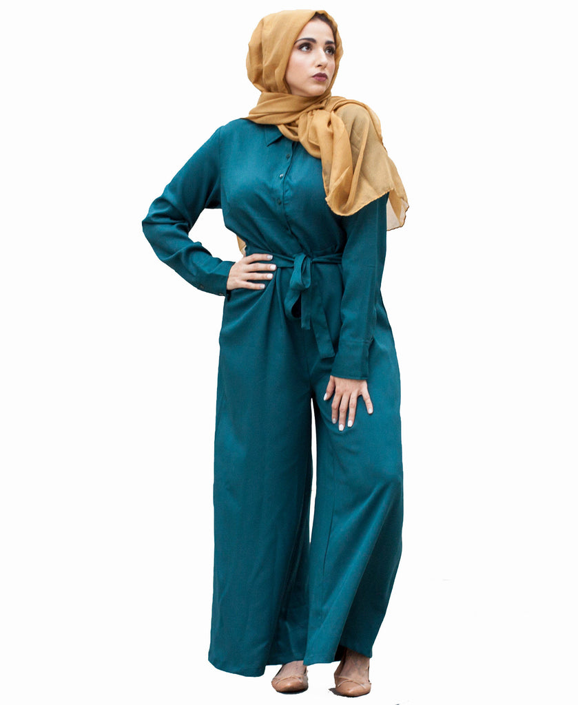 Verona Collection Women Wide Leg Modest Jumpsuit