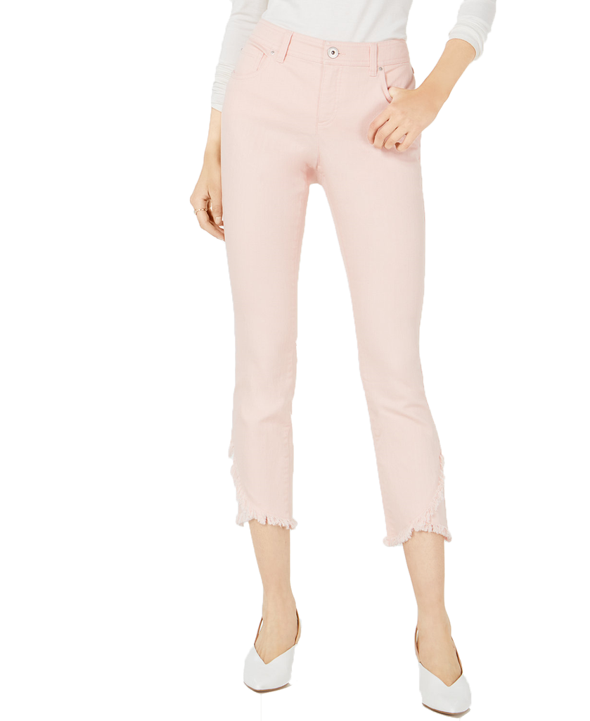 INC International Concepts Women Tulip Hem Skinny Ankle Jeans New Pale Blush