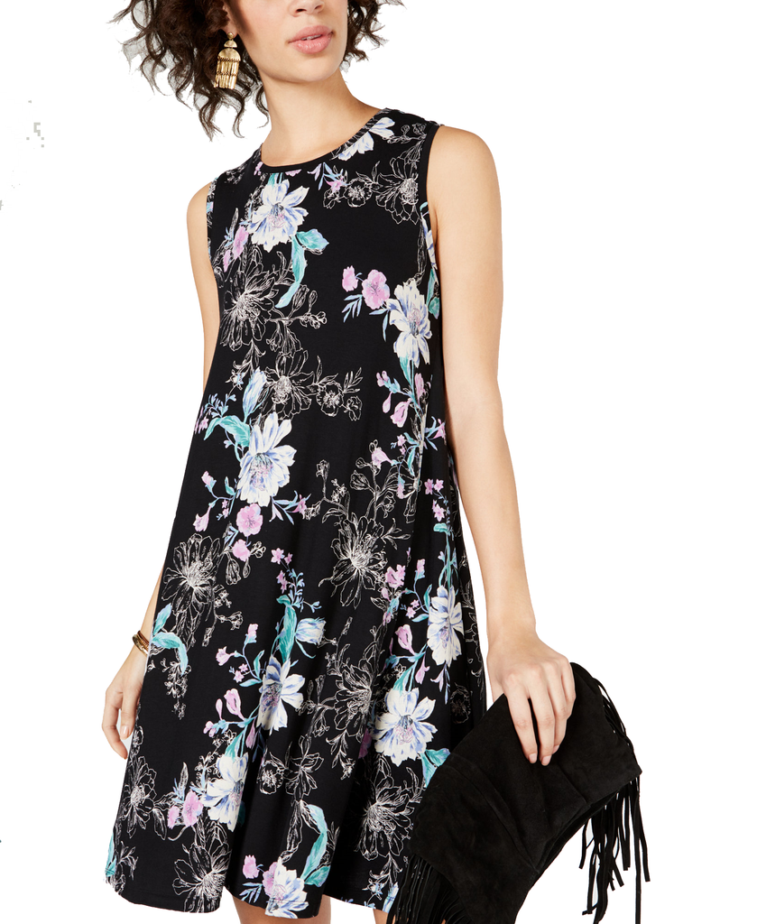 Style & Co Women Floral Print Swing Dress