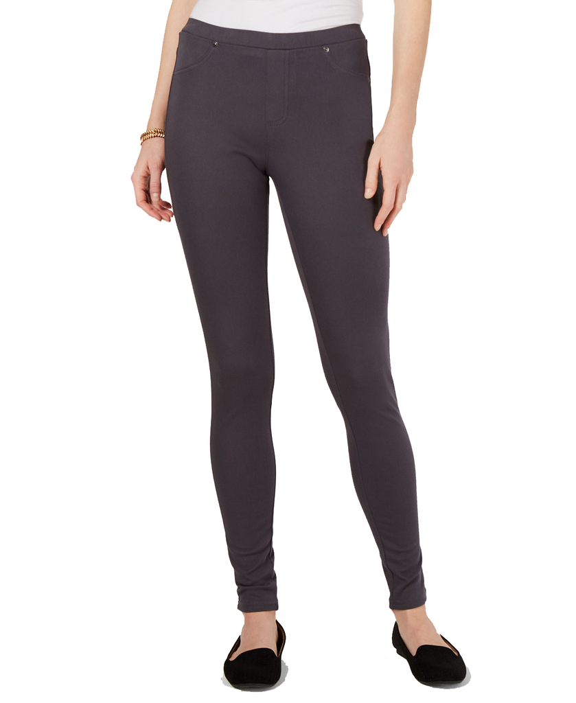 Style & Co Women Twill Pull On Leggings Dark Coal