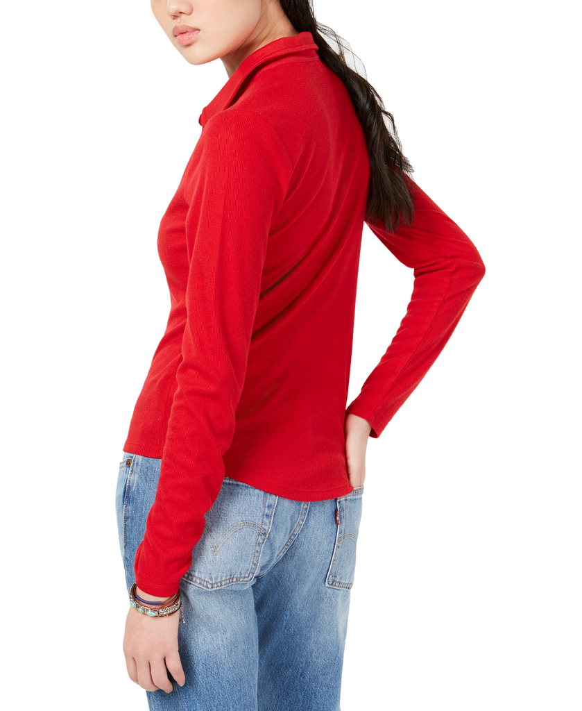 Self Esteem Women Ribbed Polo Top