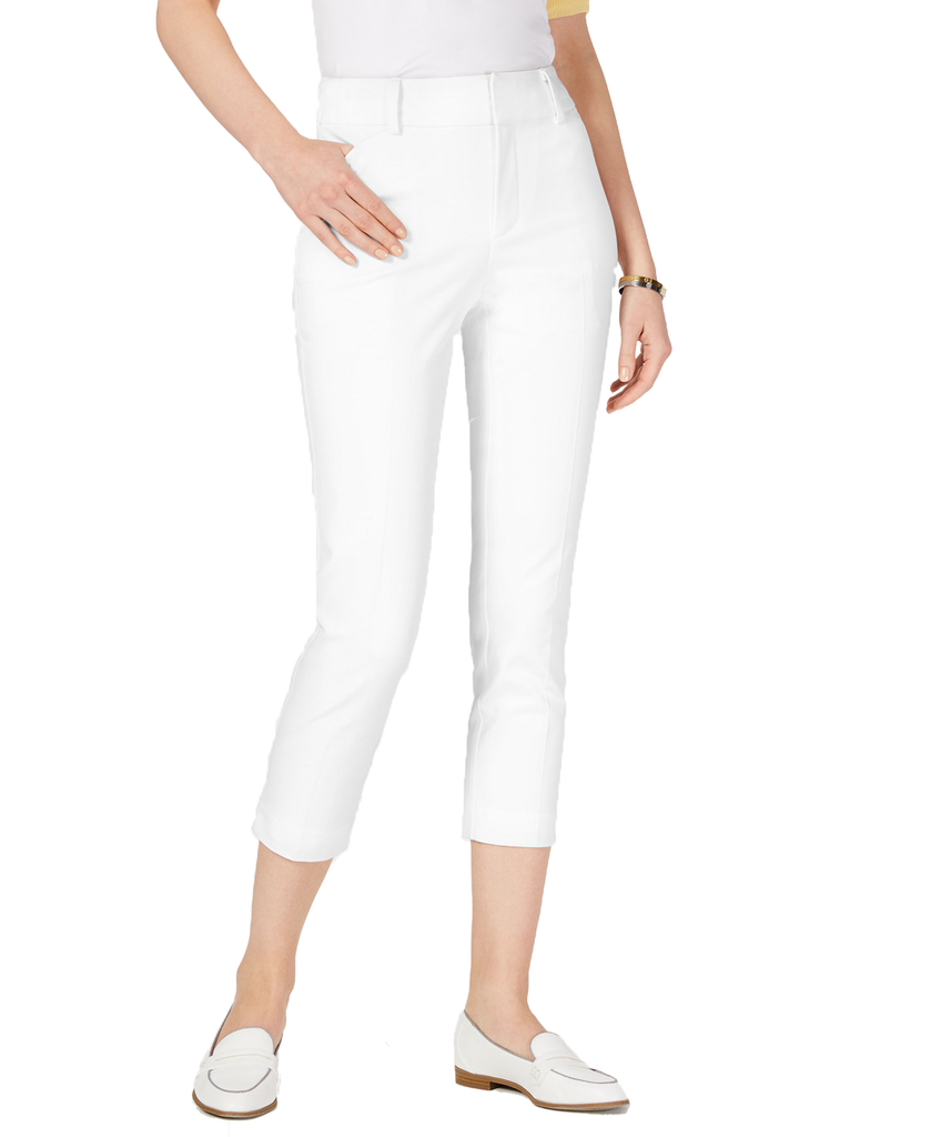 Charter Club Women Petite Newport Tummy Control Cropped Pants Bright White