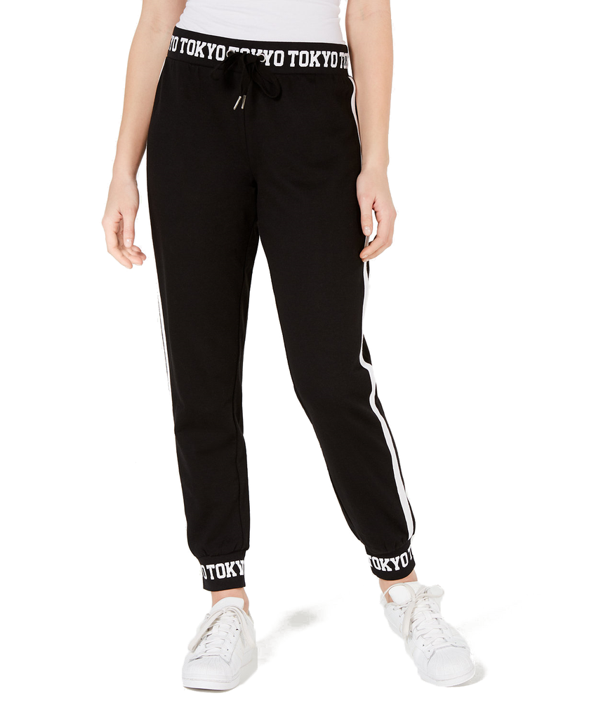 Ultra Flirt Women Tokyo Print Jogger Pants Black