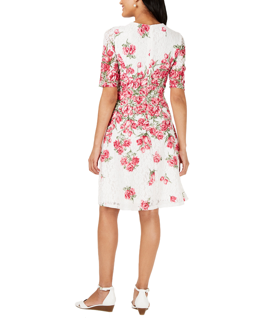 Charter Club Women Floral Print Lace Dress