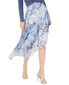 INC International Concepts Women Asymmetrical Printed Midi Skirt Lattice Snake