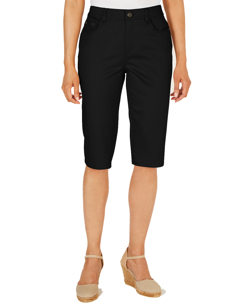 Charter Club Mid Rise Knee Length Skimmer Deep Black