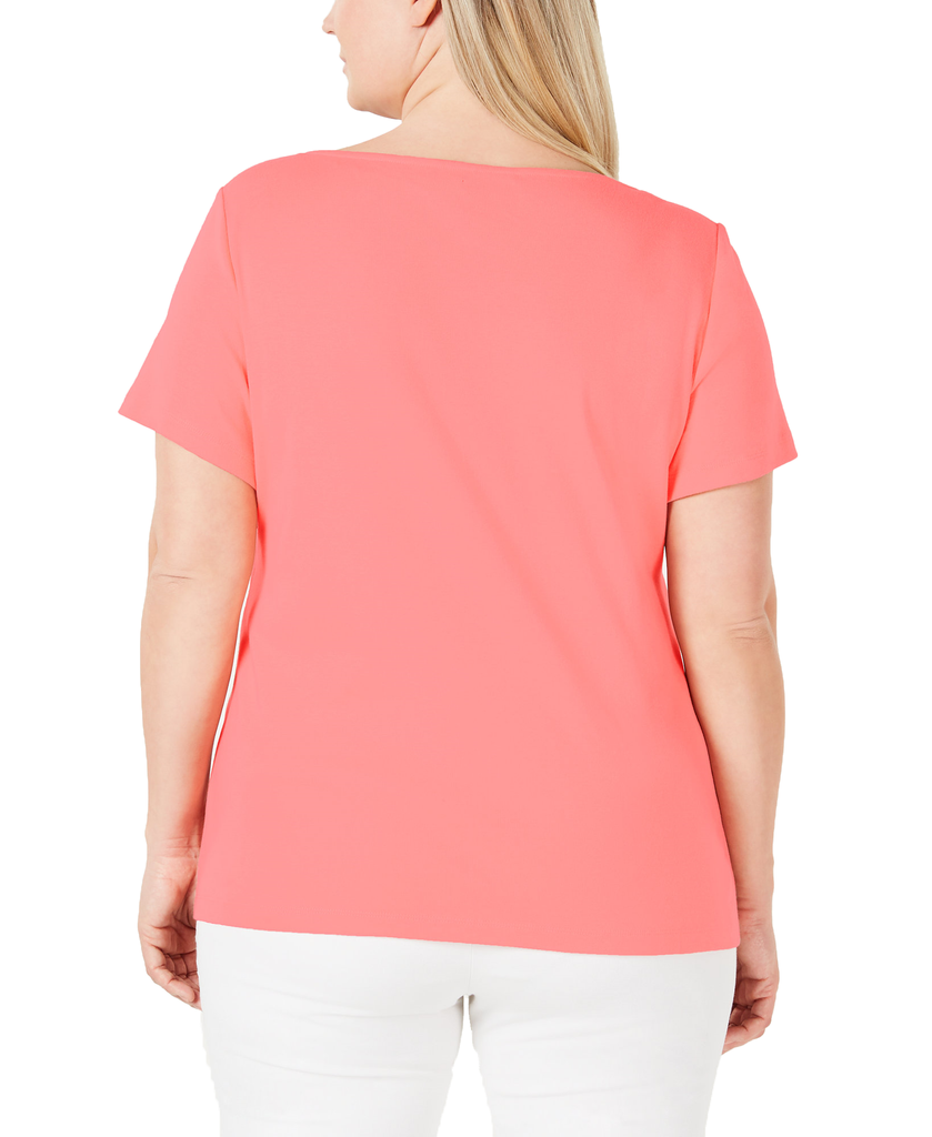 Karen Scott Petite Cotton Embellished Top