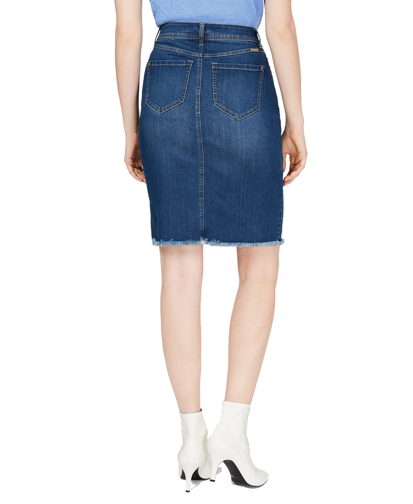 INC International Concepts Women Raw Edge Jean Skirt