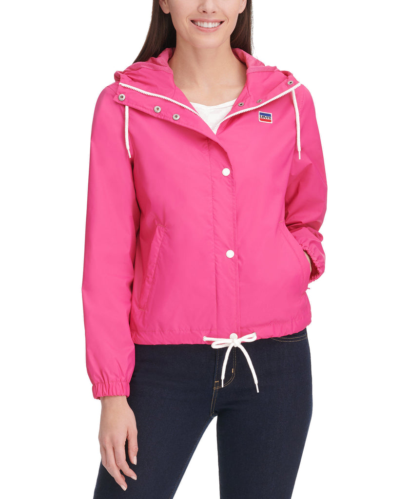 Levis Women Retro Hooded Windbreaker Hot Pink