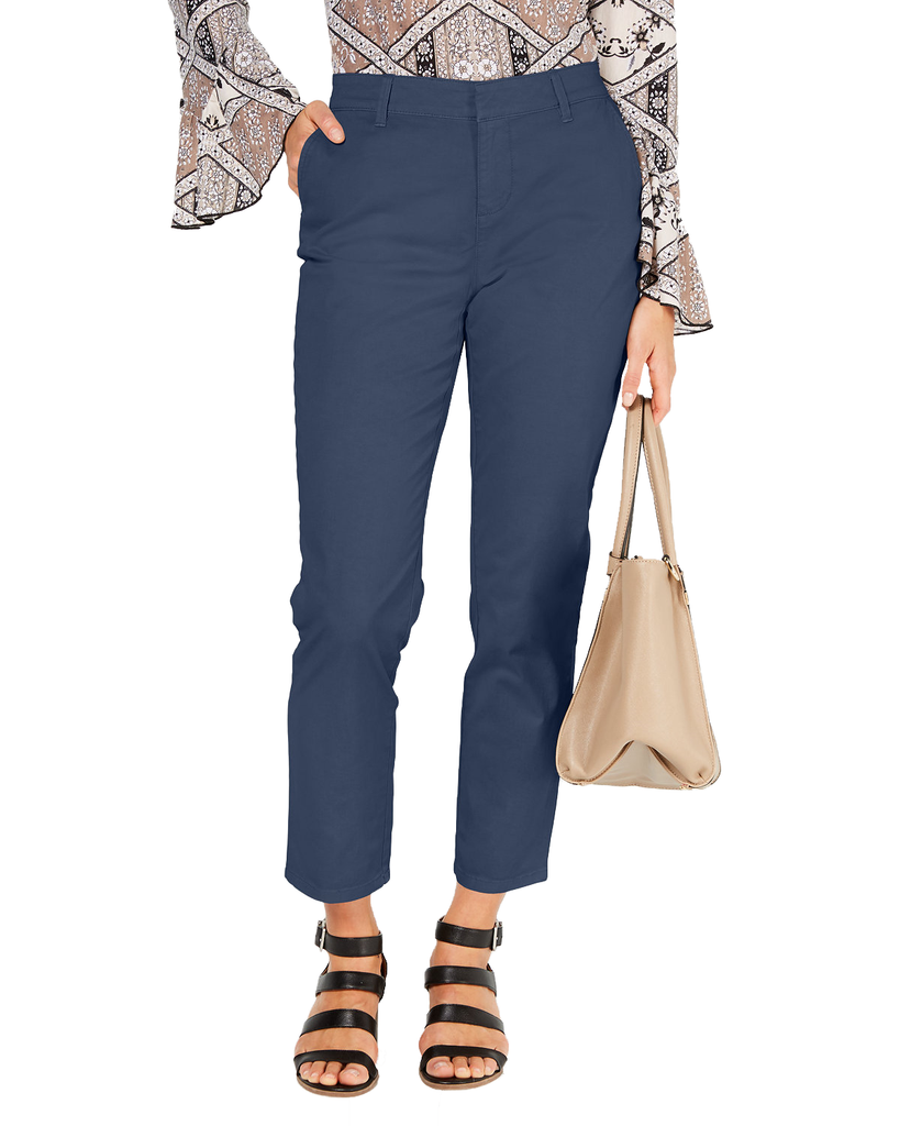 Style & Co Women Chino Pants New Uniform Blue