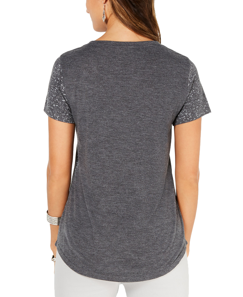 Style & Co Women Graphic Scoop Neck Top