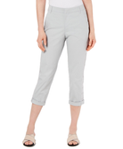 Style & Co Women Eyelet Trim Capri Pants Misty Harbor