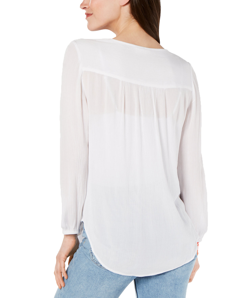 Style & Co Women Embroidered Long Sleeve Top