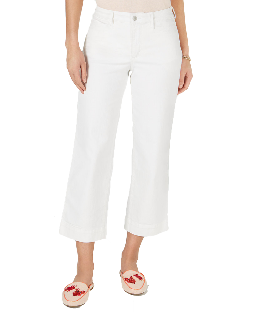 Charter Club Women High Rise Wide Leg Cropped Jeans Bright White