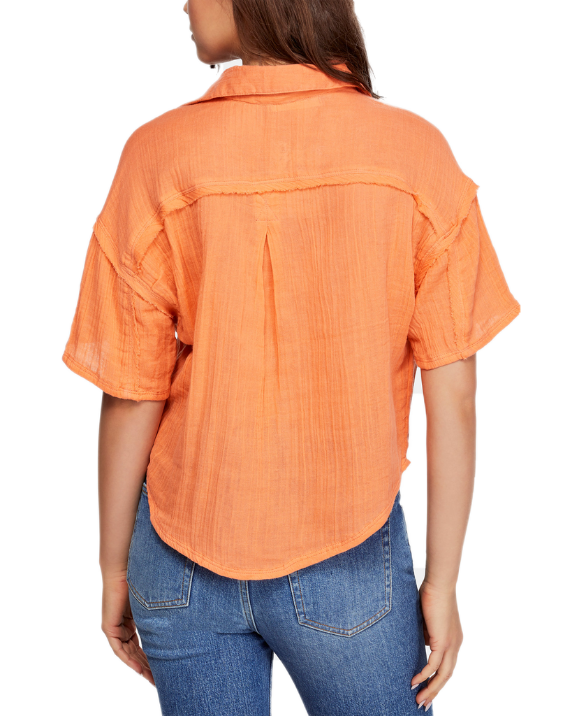 Free People Women Full Of Light Cotton Tie Front Shirt
