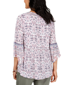 Style-&-Co-Women-Petite-Printed-Mesh-Lantern-Sleeve-Top