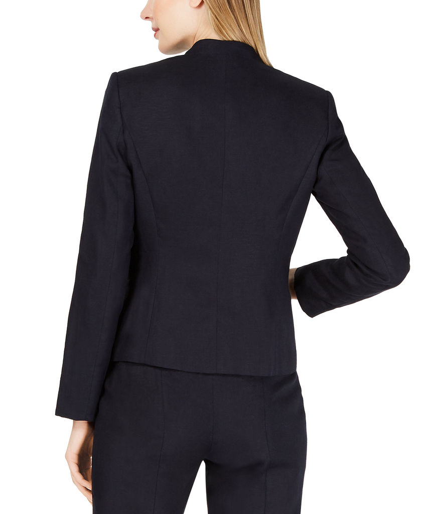 Calvin Klein Women Linen Collarless Open Blazer