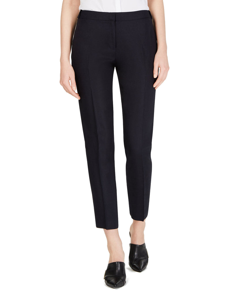 Calvin Klein Women Linen Button Waist Pants Navy