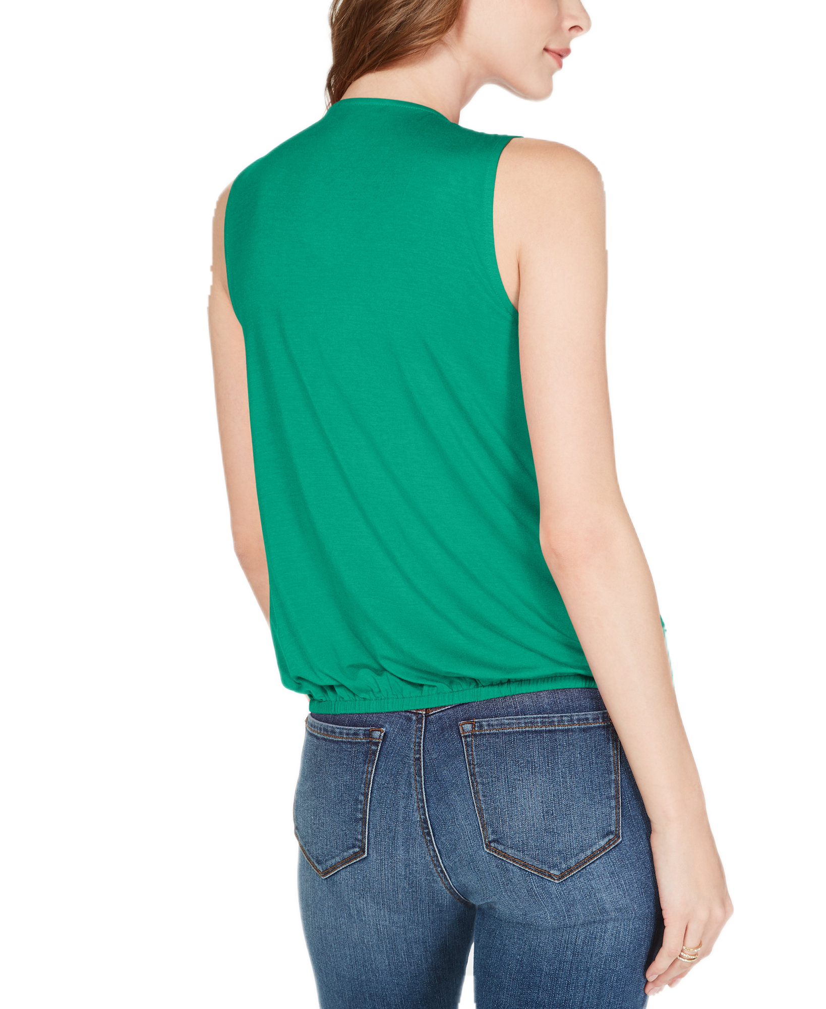 INC International Concepts Women Lace Up Surplice Top