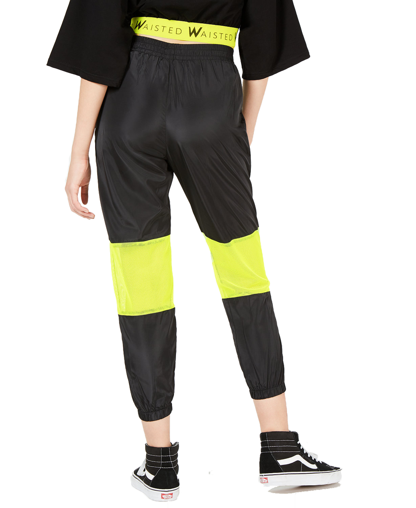 Waisted Women Neon Mesh Jogger Pants