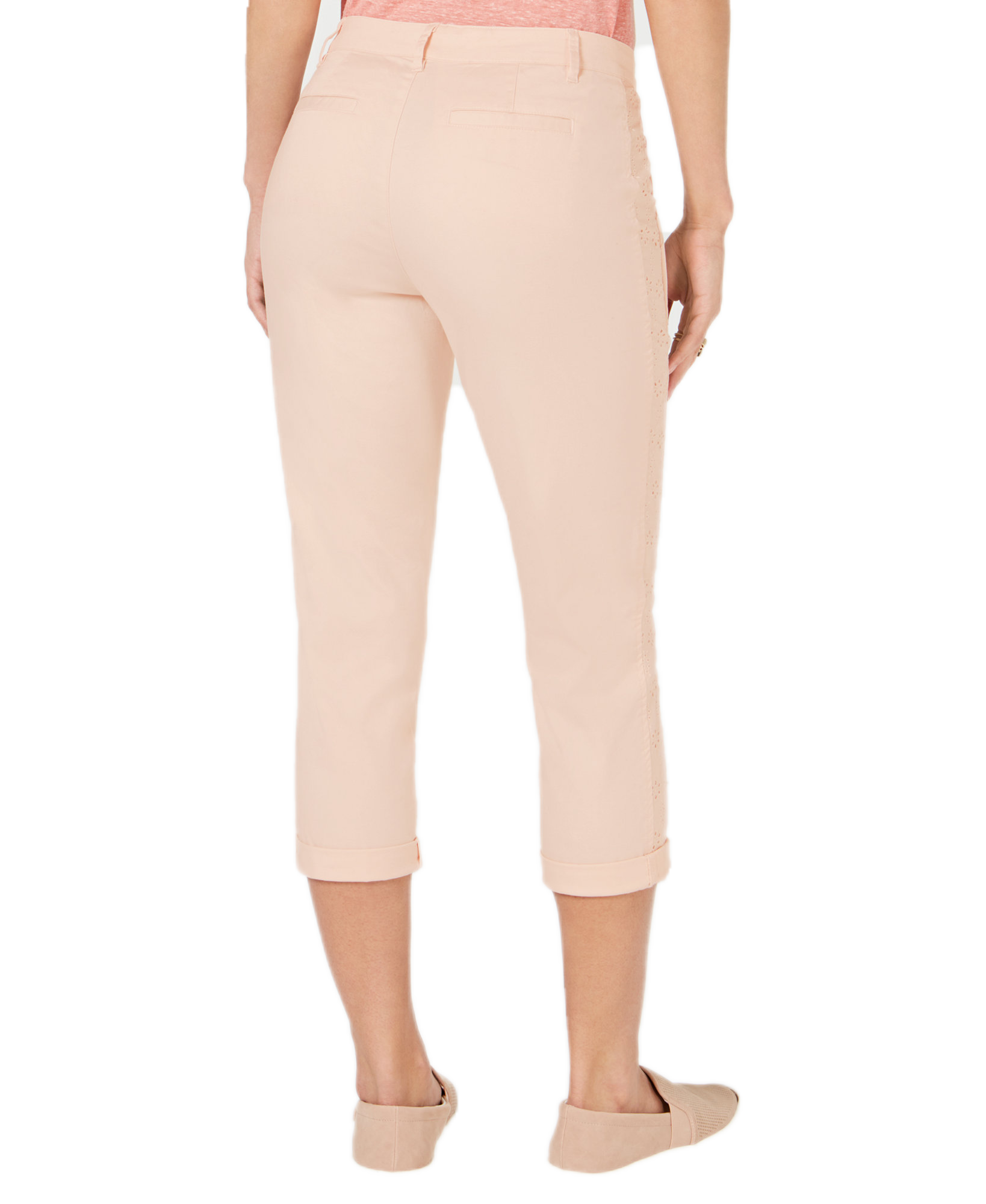 Style & Co Women Eyelet Trim Capri Pants