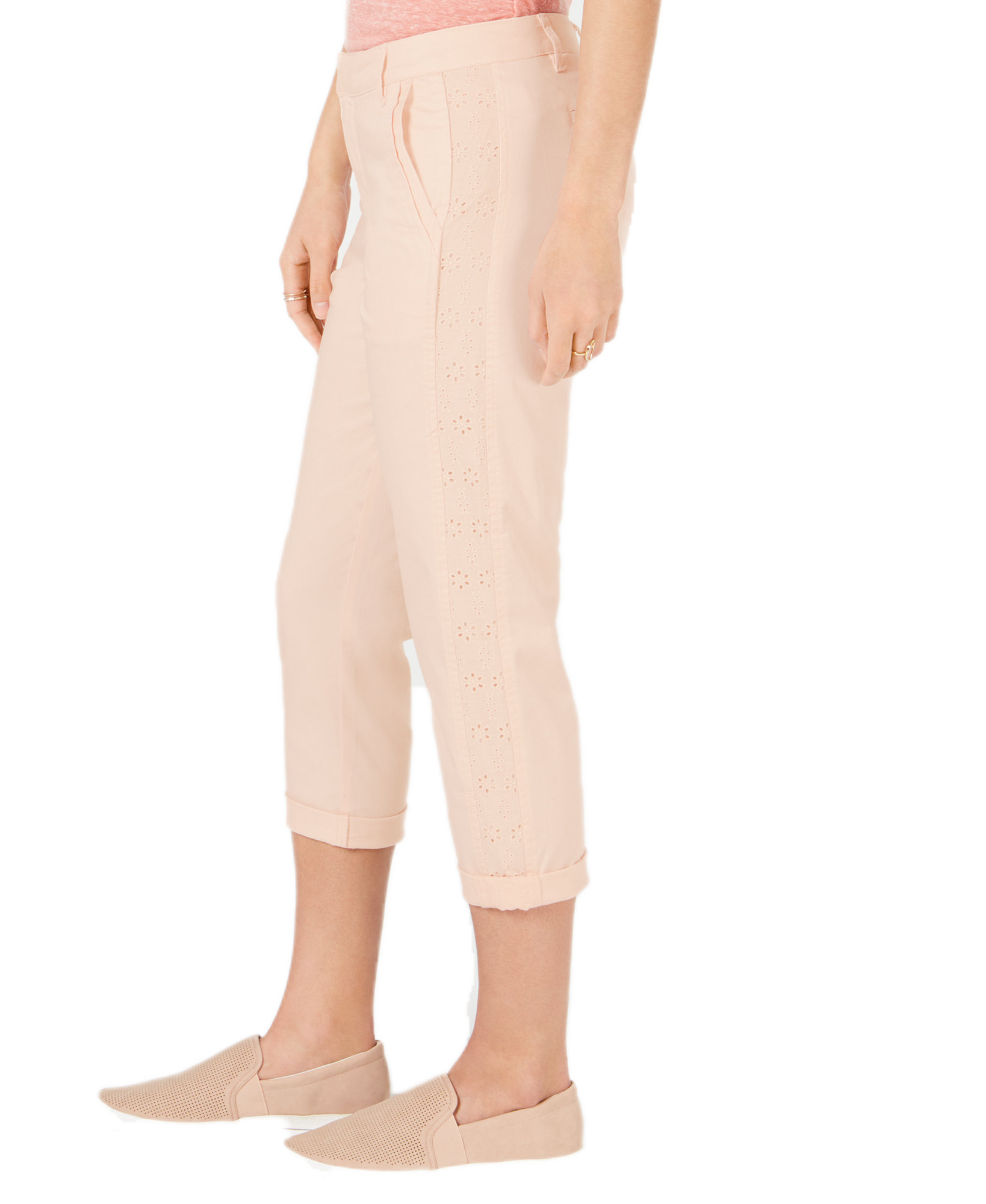 Style & Co Women Eyelet Trim Capri Pants