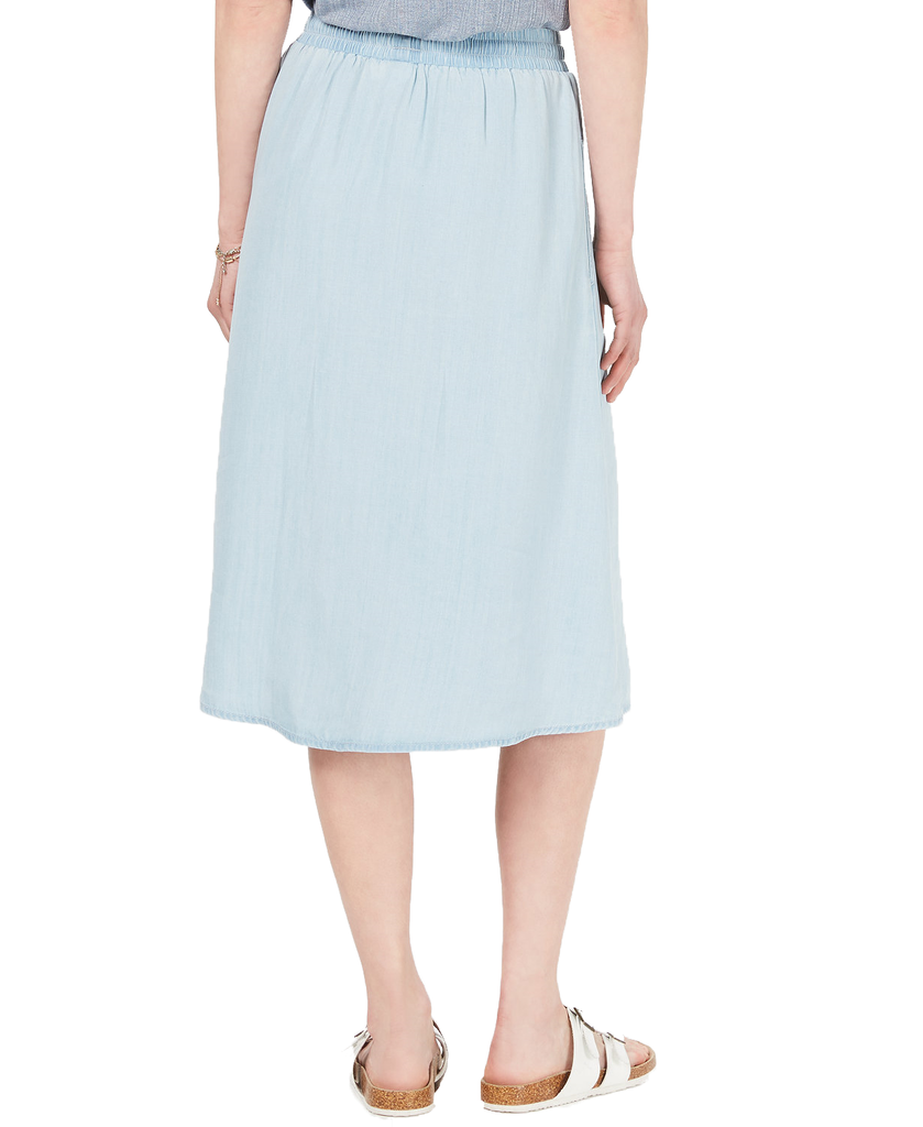 Style & Co Women Chambray Button Front Midi Skirt