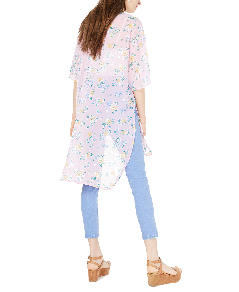 Ultra Flirt Women Floral Tie Front Kimono