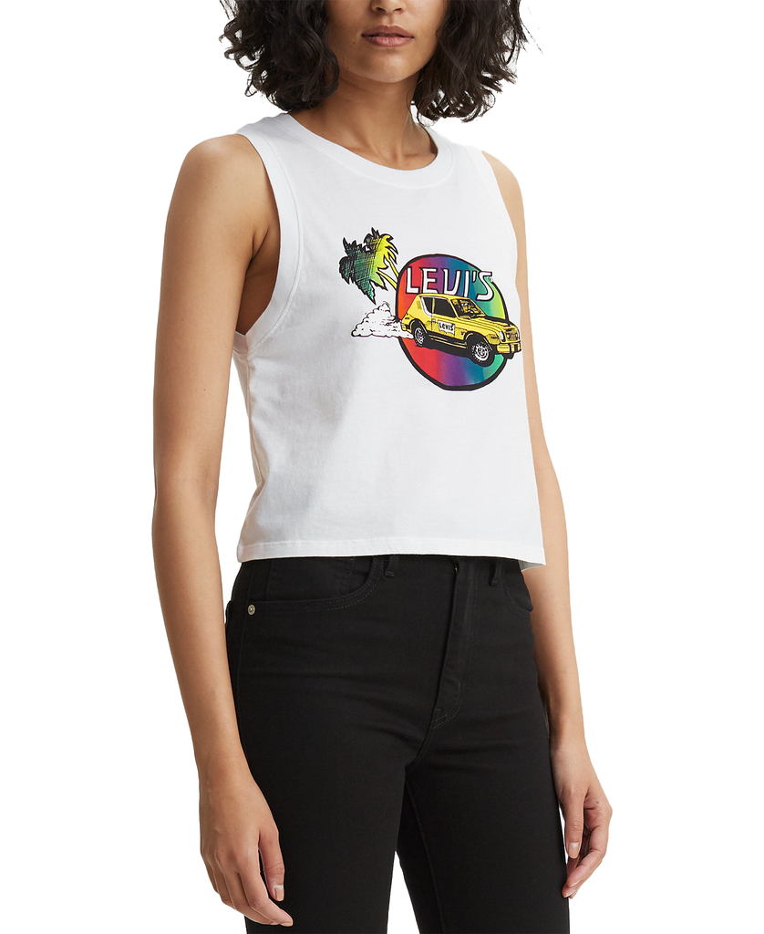 Levis-Women-Cotton-Graphic-Cropped-Tank-Top-Car-White