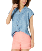 Style & Co Women Short Sleeve Shirt Star Print