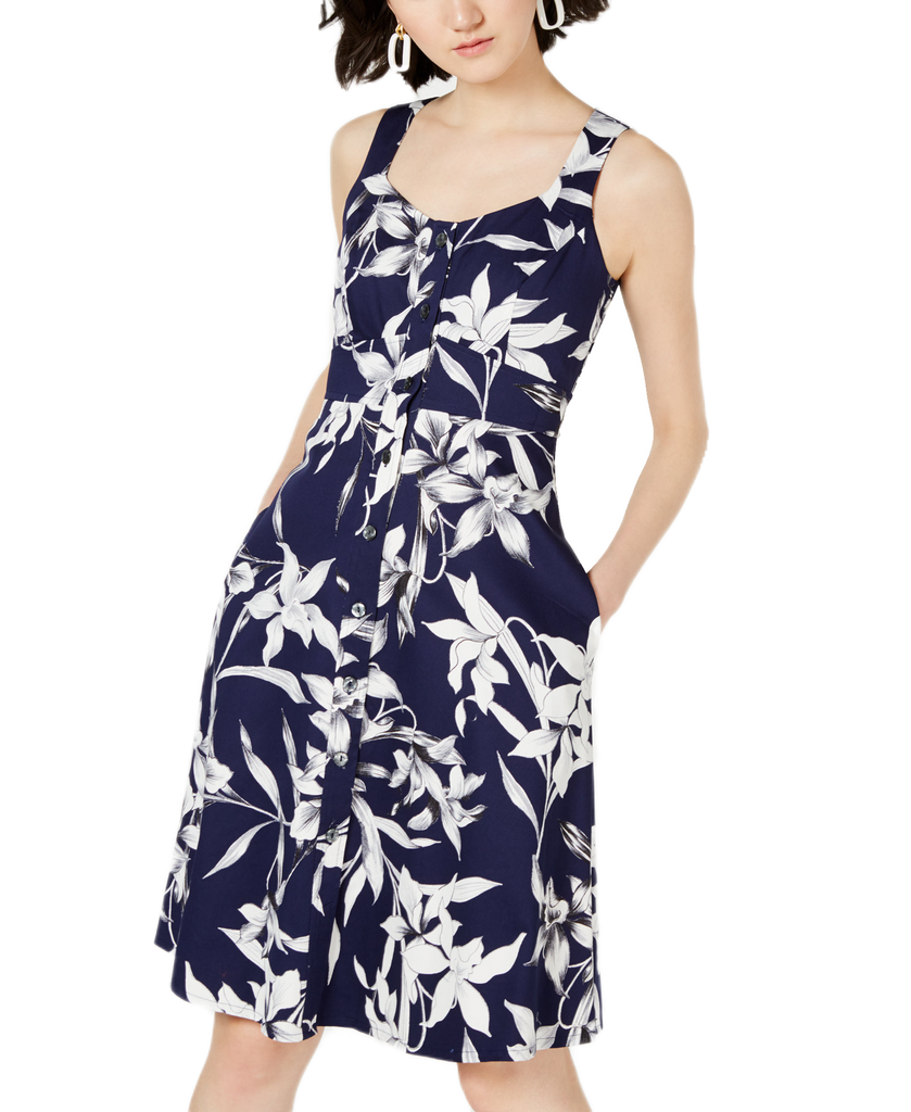 Taylor Women Button Front Fit & Flare Dress