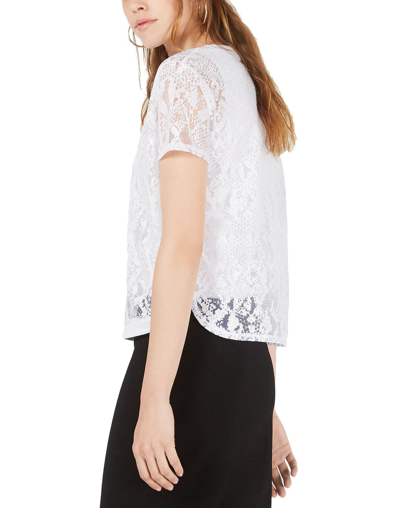 Bar III Women Sheer Burnout Mesh Top