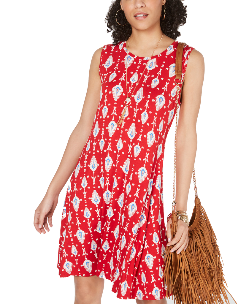 Style & Co Printed Sleeveless Swing Dress