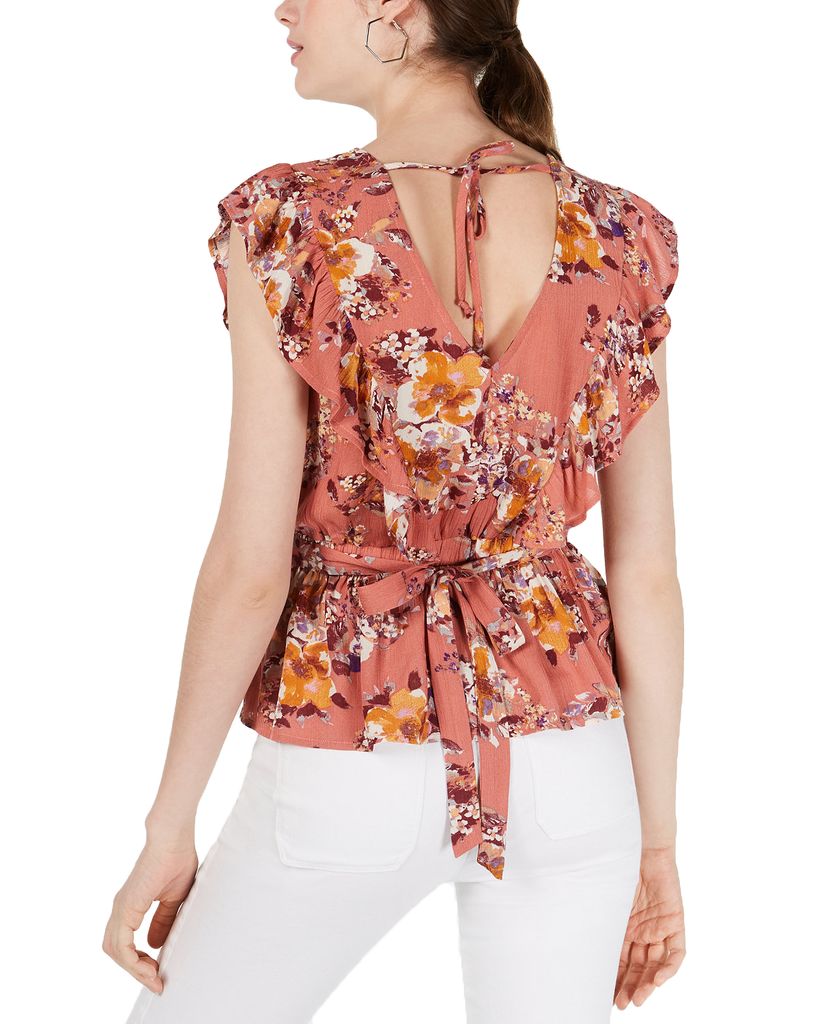 Gypsies & Moondust Women Floral Print Ruffle Sleeve Top