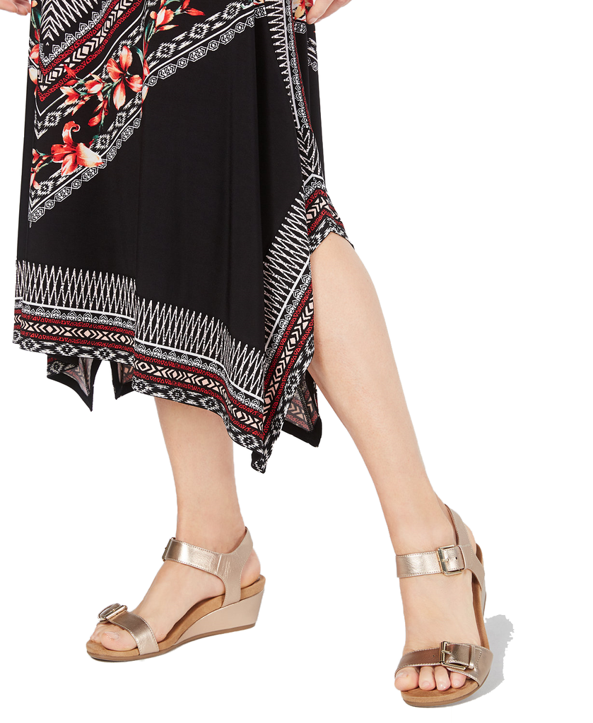 JM Collection Women Printed Handkerchief Hem Skirt