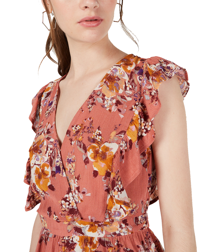 Gypsies & Moondust Women Floral Print Ruffle Sleeve Top